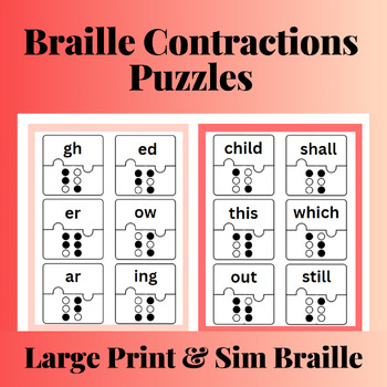 Preview of Braille Contraction Puzzles | Grade 2