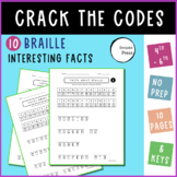 Braille Crack the Code Worksheets with Facts for 4th 5th a