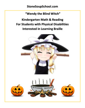 Preview of Braille, K- 2 Halloween Worksheets for Physically Challenged