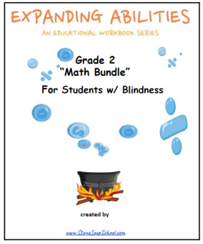 Preview of Braille, Gr 2, CCS: Math Bundle: Geo, Alg, M&D, B 10 for Students w/ Blindness
