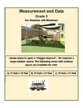 Preview of Braille, Grade 3, CCS: Measurement/ Data for Students with Blindness