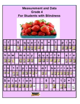 Preview of Braille, Grade 4, CCS: Measurement & Data for Students with Blindness