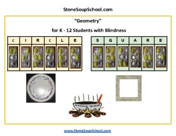 Preview of Braille: K - 12, CCS: Geometry Shapes for Students with Blindness