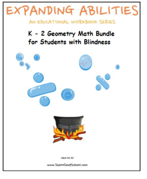 Preview of Braille, K- 2 Grade, Math Bundle CCS: Geometry for Students w/ Blindness