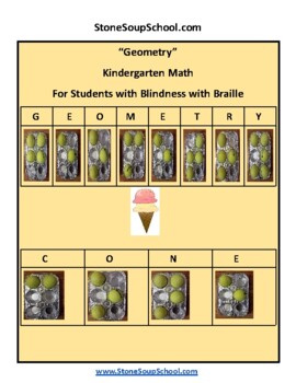 Preview of Braille, K Geometry for Students with Blindness