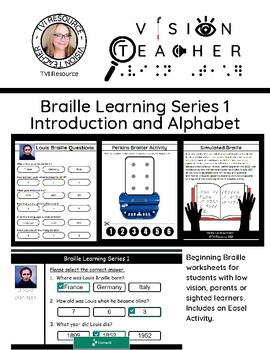 Preview of Braille Learning Series 1 with Easel Activities