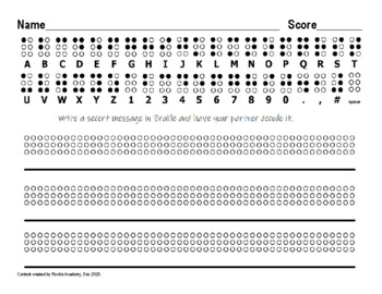 Preview of Braille Secret Messages