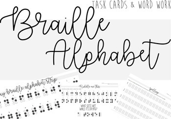Preview of Braille Task Cards & Word Work
