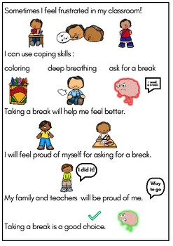 Preview of Brain Aligned Taking a Break social story & break cards Autism ADHD ODD