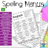 Spelling Activities For the Whole Year - Any List - Choice Menus