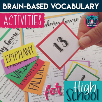 Preview of Brain-Based Vocabulary Activities for High School, Speed Dating, Game, Continuum