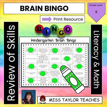Preview of Brain Bingo | Kindergarten Distance Learning | Homework | Choice Board