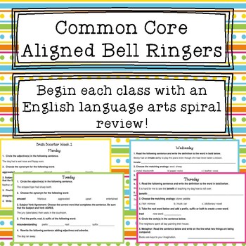 Preview of Common Core Aligned Bell Ringer- 30 Week set!