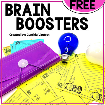 Preview of Brain Boosters Task Cards FREE