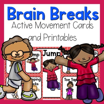 movement cards brain break printables breaks active classroom oatmeal pink posters yoga