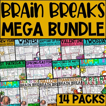 Preview of Brain Break Activities MEGA BUNDLE for the WHOLE YEAR