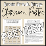 Brain Break Bingo Classroom Poster + Descriptions