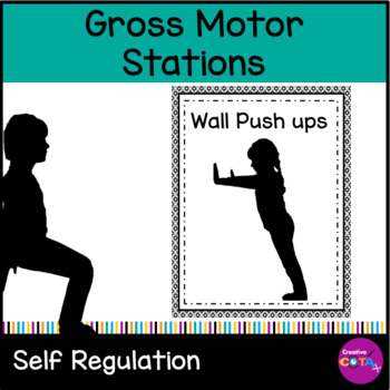 Preview of Brain Break Gross Motor Stations Classroom SEL Activities for Focus & Attention