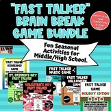 Brain Break Fast Talker Bundle- BTS/Halloween/Christmas/Va