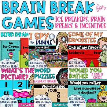 Preview of Brain Break Games Growing Bundle