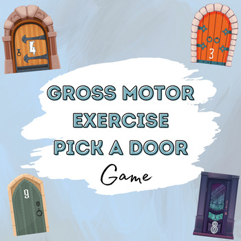 Preview of Brain Break Gross Motor Exercise Pick A Door Game; Teletherapy Exercise Game