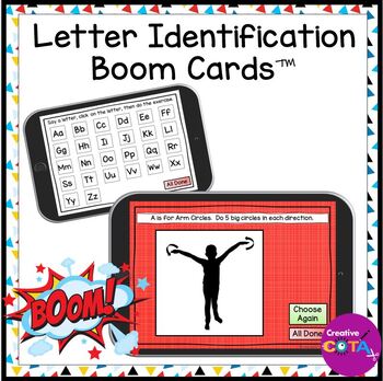 Preview of SEL Digital Brain Break Activities Letter Identification and Movement BOOM Cards