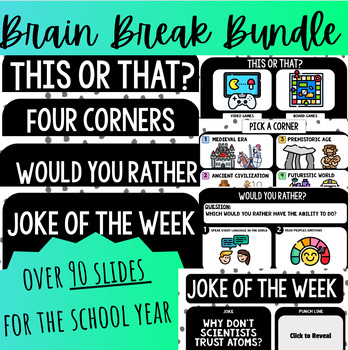 Preview of Brain Break Slides | Mega Bundle | This or That? Would You Rather?