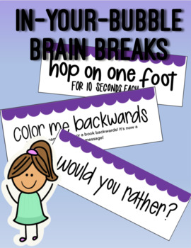 Preview of Brain Break Task Cards