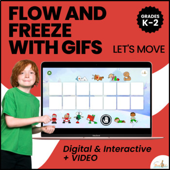 Preview of Brain Break with GIFS Christmas Flow and Freeze / Movement Activity 