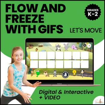 Preview of Brain Break with GIFS - Farm Animals Flow and Freeze - Movement Activity - Beat