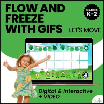 Preview of Brain Break with GIFS St. Patrick's Day Flow and Freeze / Movement Activity
