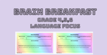 Preview of Brain Breakfast - 4th, 5th, 6th grade morning work with vocab and editing 