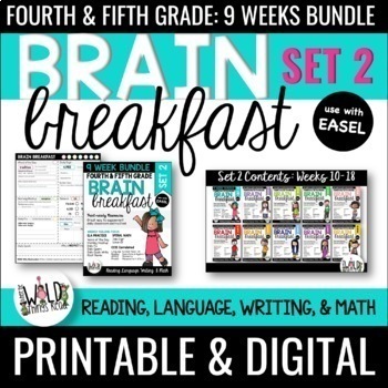 Preview of Brain Breakfast SET TWO BUNDLE: 9 Weeks of Math & ELA Morning Work Grades 3-5