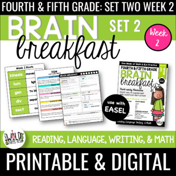 Preview of Brain Breakfast SET TWO Week 2: Math & ELA Morning Work: Grades 3-5