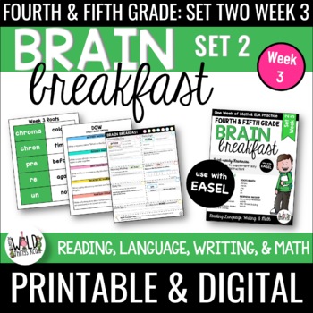 Preview of Brain Breakfast SET TWO Week 3: Math & ELA Morning Work: Grades 3-5