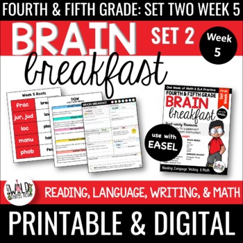 Preview of Brain Breakfast SET TWO Week 5: Math & ELA Morning Work: Grades 3-5