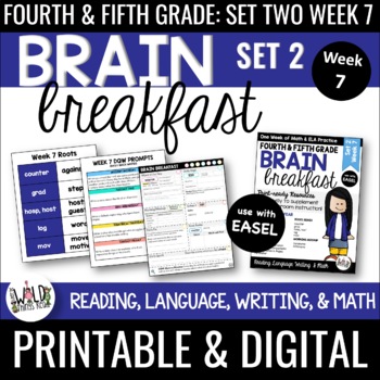 Preview of Brain Breakfast SET TWO Week 7: Math & ELA Morning Work: Grades 3-5