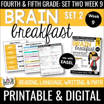 Preview of Brain Breakfast SET TWO Week 9 of Math & ELA Morning Work: Grades 3-5
