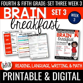 Preview of Brain Breakfast SET THREE Week 3: Math & ELA Morning Work: Grades 3-5