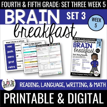 Preview of Brain Breakfast SET THREE Week 5: Math & ELA Morning Work: Grades 3-5