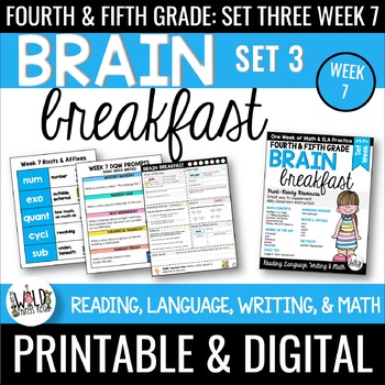 Preview of Brain Breakfast SET THREE Week 7: Math & ELA Morning Work: Grades 3-5