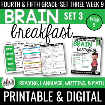 Preview of Brain Breakfast SET THREE Week 9 of Math & ELA Morning Work: Grades 3-5