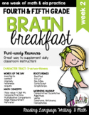 Brain Breakfast SET ONE Week 2: Math & ELA Morning Work: G