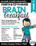 Brain Breakfast SET ONE Week 3: Math & ELA Morning Work: G