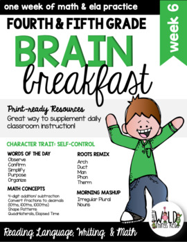 Preview of Brain Breakfast SET ONE Week 6: Math & ELA Morning Work: Grades 3-5