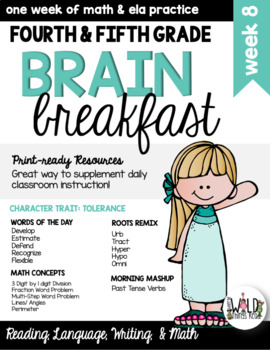 Preview of Brain Breakfast SET ONE Week 8: Math & ELA Morning Work: Grades 3-5