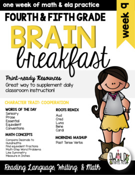 Preview of Brain Breakfast SET ONE Week 9: Math & ELA Morning Work: Grades 3-5