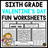 6th Grade Valentine's Day Fun Packet Early Fast Finishers 