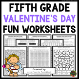 5th Grade Valentine's Day Fun Packet Early Fast Finishers 