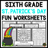 6th Grade St Patrick's Day Fun Packet Early Fast Finishers